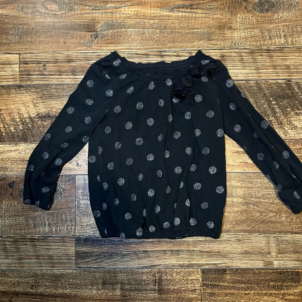 Cherokee Polka Dot Black Blouse
